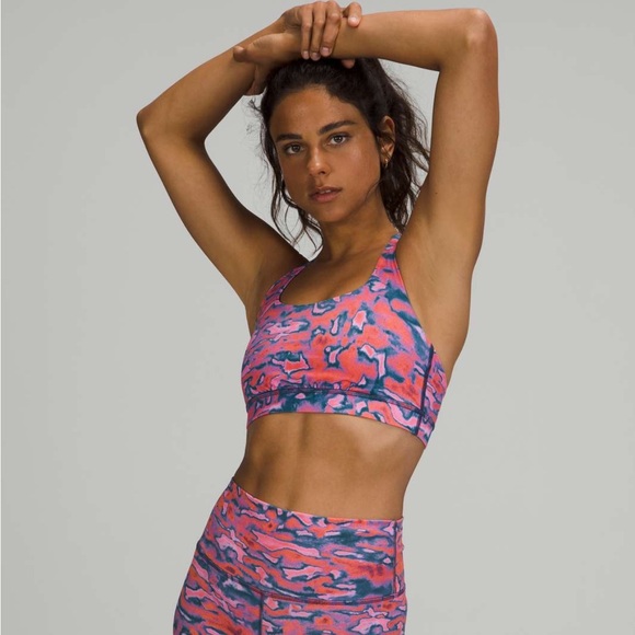 Lululemon Chroma Clash Multi Pink Energy Bra Size 4 - Picture 2 of 3